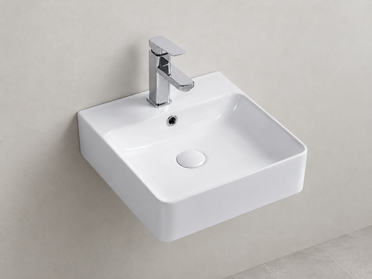 SANIKB D404B white wall-mounted ceramic basin