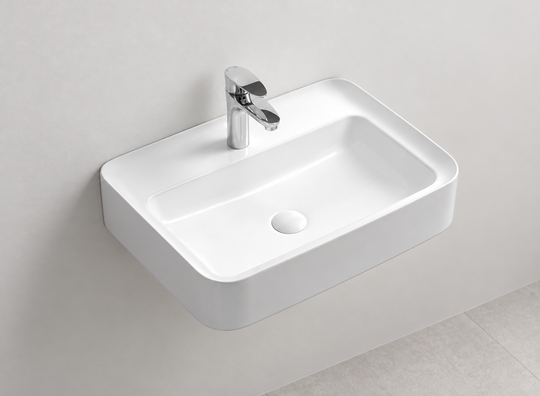 SANIKB D479 white wall-mounted ceramic basin