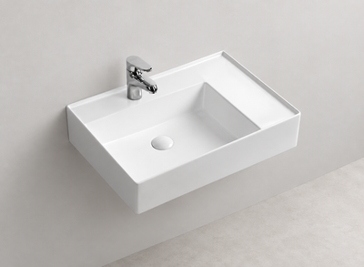 SANIKB D485A white wall-mounted ceramic basin