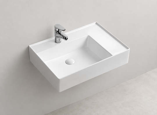 SANIKB D485A white wall-mounted ceramic basin