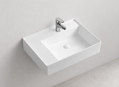 SANIKB D485B white wall-mounted ceramic basin