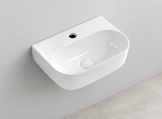 SANIKB D578 white wall-mounted ceramic basin