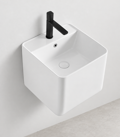 SANIKB D6016A white wall-mounted ceramic basin