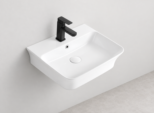 SANIKB D607 white wall-mounted ceramic basin