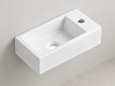 SANIKB SHY-3053AL white wall-mounted ceramic basin