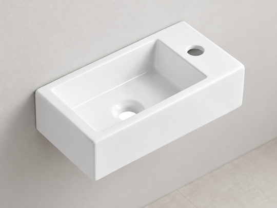 SANIKB SHY-3053AL white wall-mounted ceramic basin