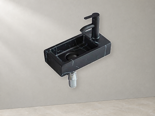 SANIKB SHY-3053LD143 black / grey veins wall-mounted ceramic basin