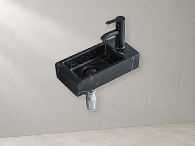 SANIKB SHY-3053LD143 black / grey veins wall-mounted ceramic basin