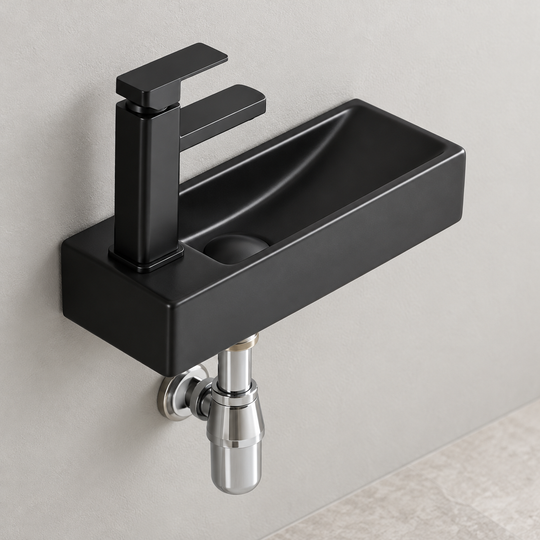 SANIKB SHY-3085RMB black wall-mounted ceramic basin