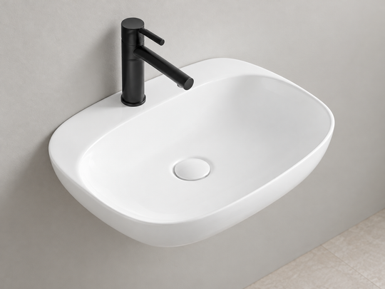 SANIKB SHY-3087A white wall-mounted ceramic basin