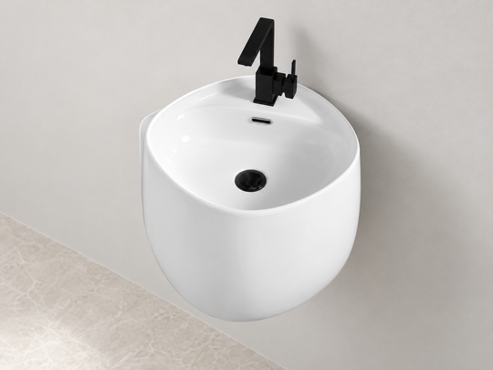 SANIKB SHY-3105 white wall-mounted ceramic basin