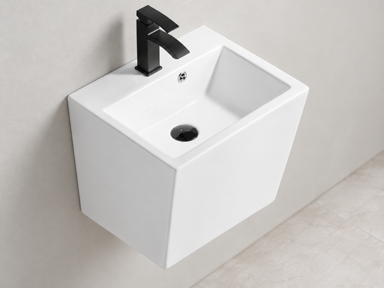 SANIKB SHY-3112 white wall-mounted ceramic basin