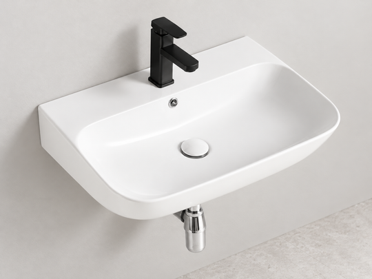SANIKB SHY-3116 white wall-mounted ceramic basin