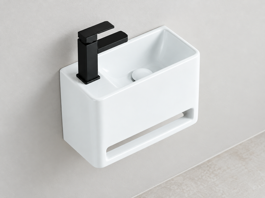 SANIKB SHY-3117 white wall-mounted ceramic basin