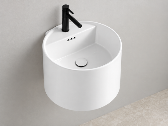 SANIKB SHY-3120 white wall-mounted ceramic basin
