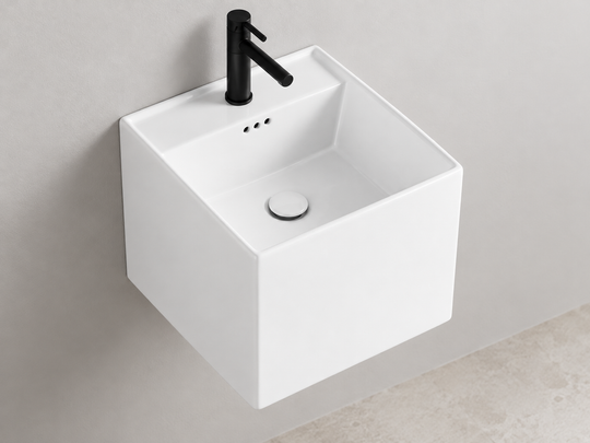SANIKB SHY-3121 white wall-mounted ceramic basin