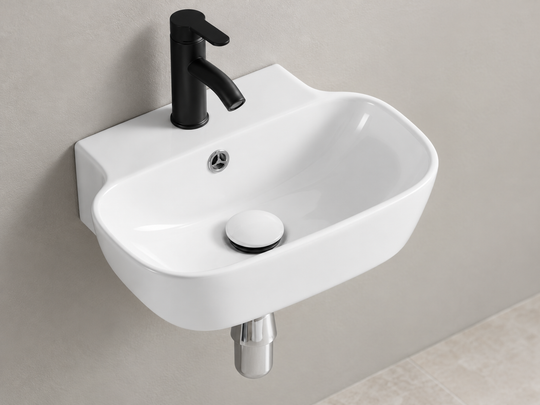 SANIKB SHY-3123 white wall-mounted ceramic basin