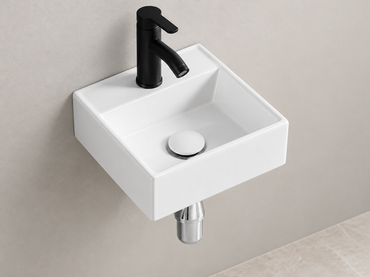 SANIKB SHY-3125 white wall-mounted ceramic basin