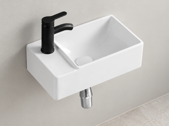 SANIKB SHY-3127R white wall-mounted ceramic basin