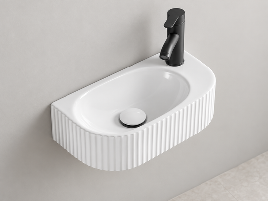 SANIKB SHY-3128L white wall-mounted ceramic basin