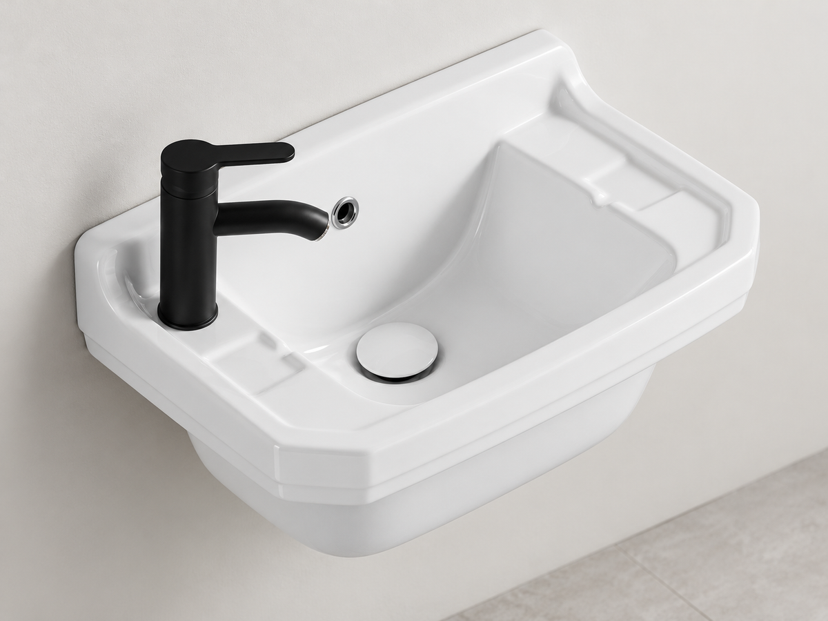 SANIKB SHY-3129R white wall-mounted ceramic basin