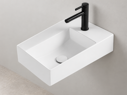 SANIKB SHY-3130 white wall-mounted ceramic basin