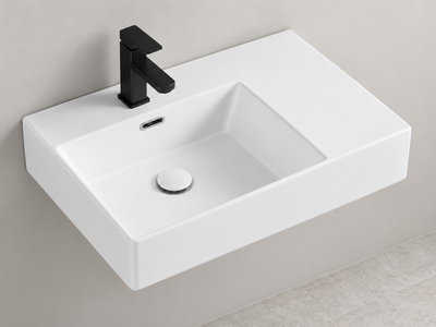 SANIKB SHY-3130AL white wall-mounted ceramic basin