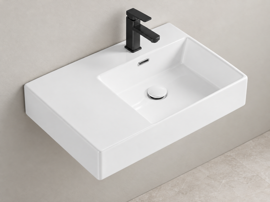 SANIKB SHY-3130AR white wall-mounted ceramic basin