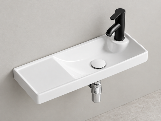 SANIKB SHY-3131 white wall-mounted ceramic basin