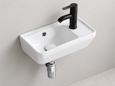 SANIKB SHY-3132L white wall-mounted ceramic basin