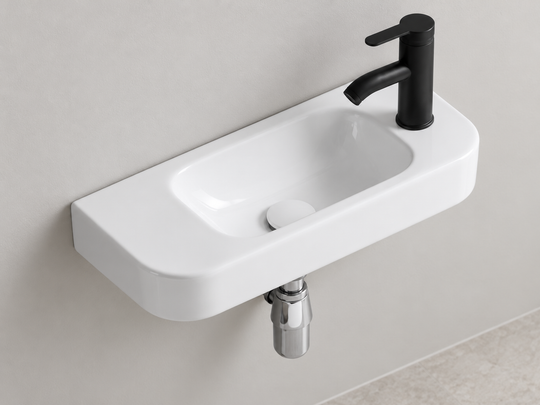 SANIKB SHY-3133L white wall-mounted ceramic basin