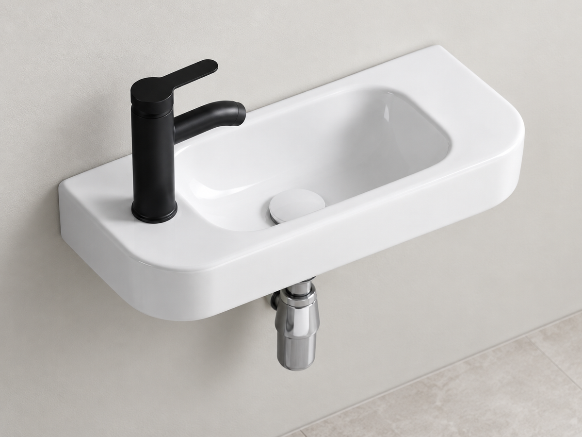 SANIKB SHY-3133R white wall-mounted ceramic basin