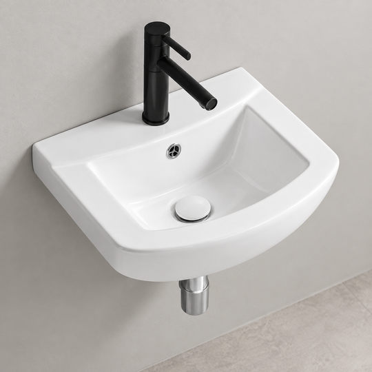 SANIKB SHY-3136 white wall-mounted ceramic basin