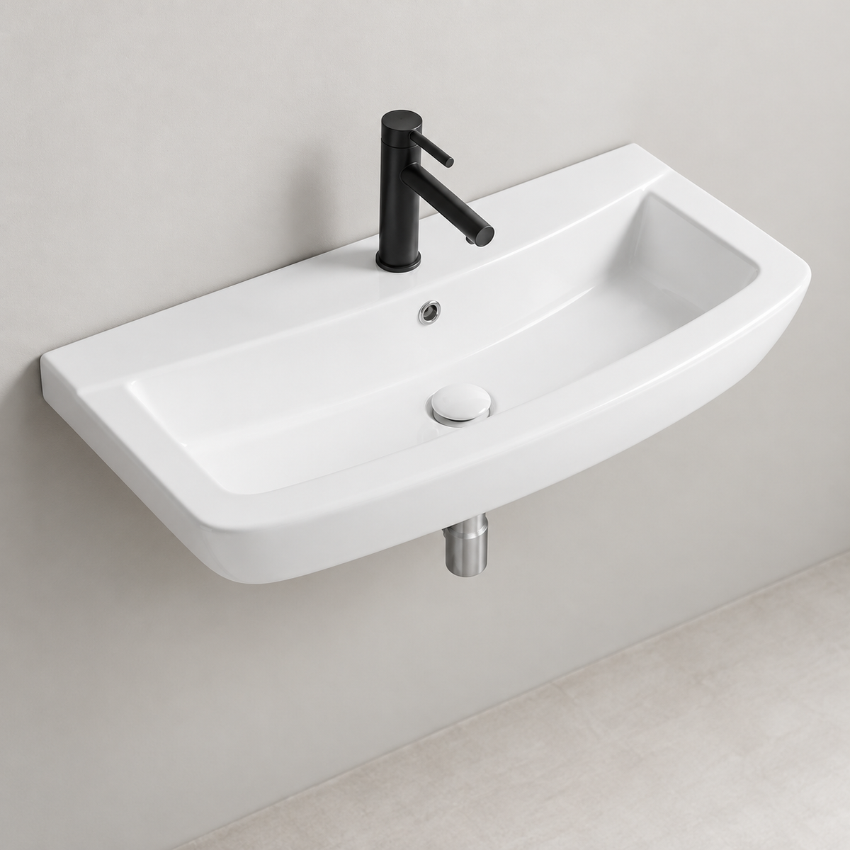 SANIKB SHY-3136D white wall-mounted ceramic basin