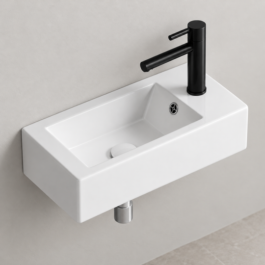 SANIKB SHY-3137L white wall-mounted ceramic basin