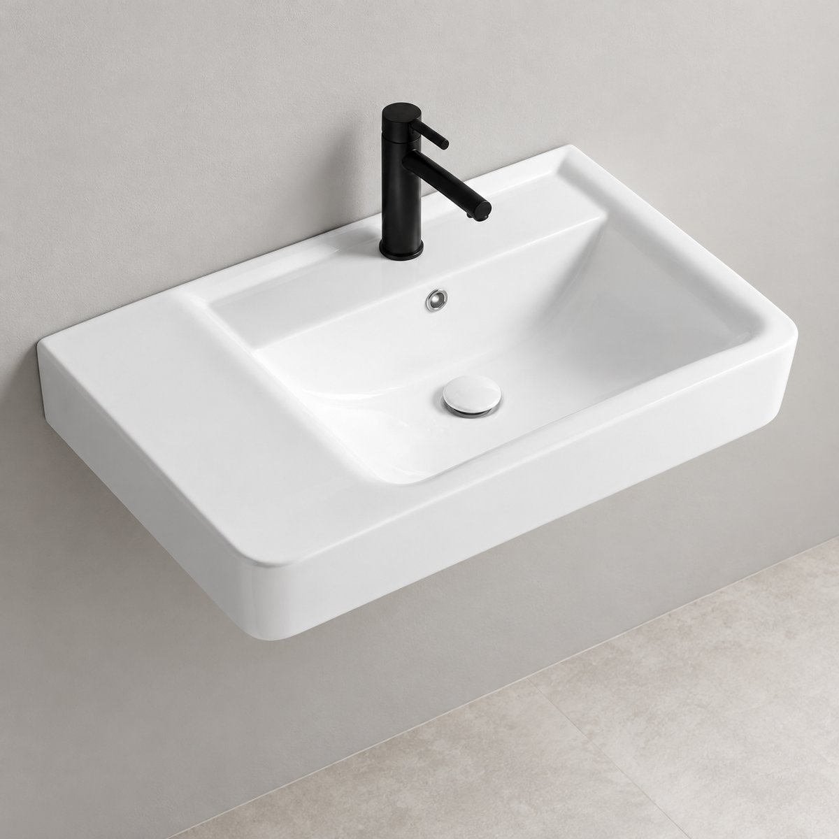 SANIKB SHY-3139R white wall-mounted ceramic basin