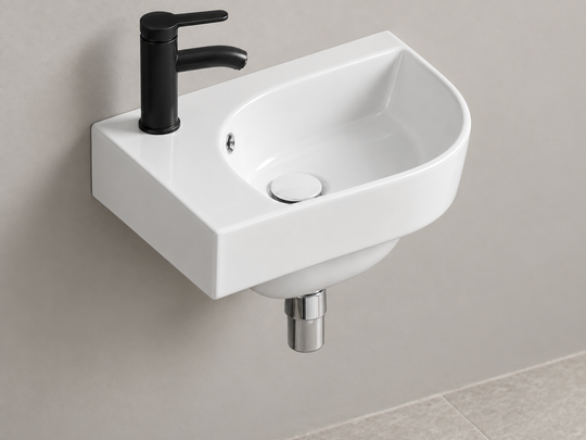 SANIKB SHY-3141R white wall-mounted ceramic basin