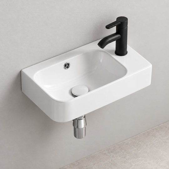 SANIKB SHY-3142L white wall-mounted ceramic basin