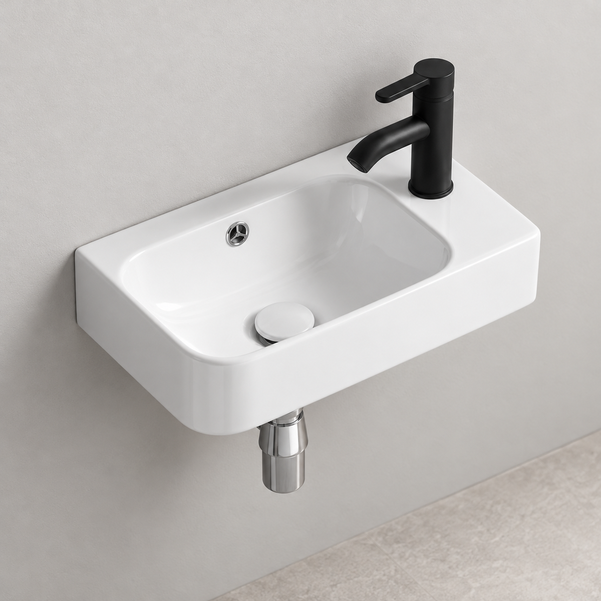 SANIKB SHY-3142L white wall-mounted ceramic basin