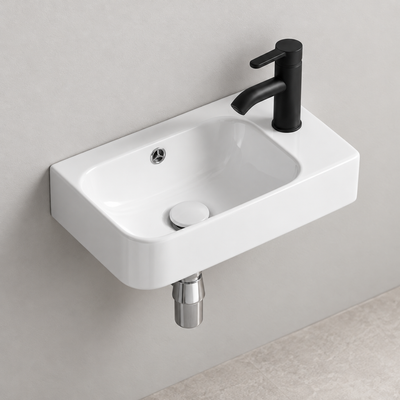 SANIKB SHY-3142L white wall-mounted ceramic basin
