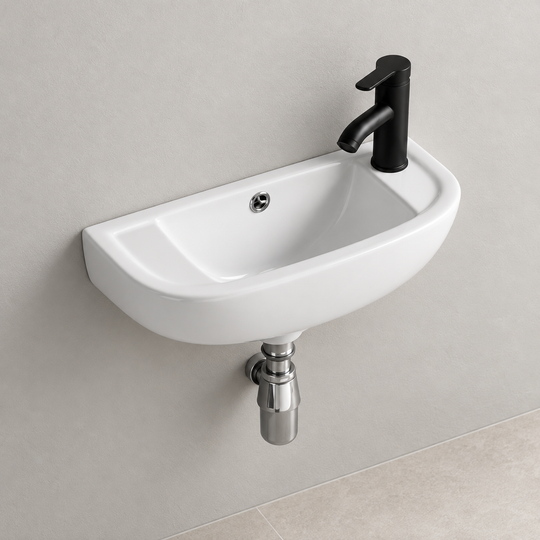SANIKB SHY-3198L white wall-mounted ceramic basin