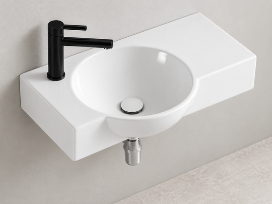 SANIKB SHY-454-65L white wall-mounted ceramic basin