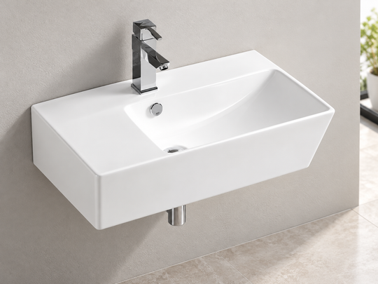 SANIKB SHY-5065R white wall-mounted ceramic basin