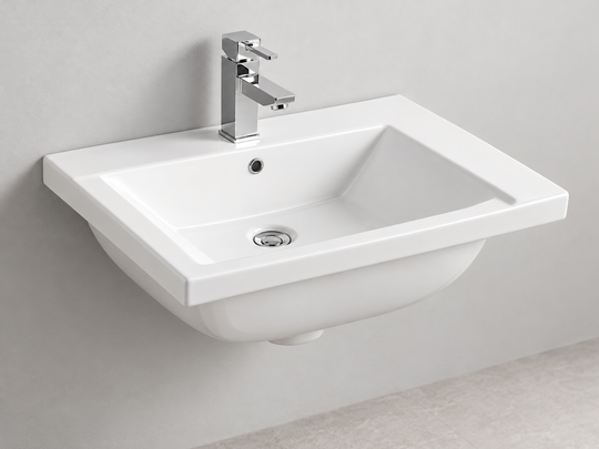 SANIKB SHY-5069 white wall-mounted ceramic basin