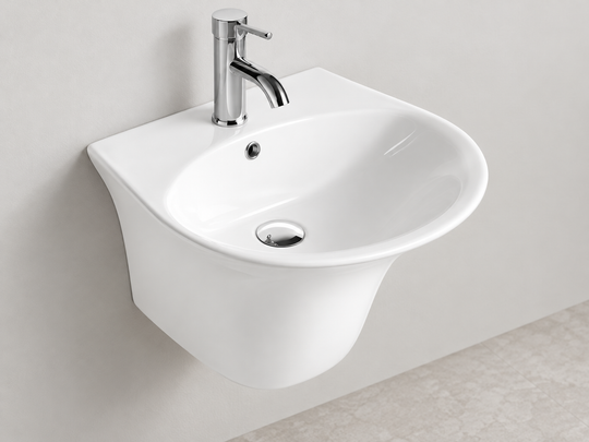 SANIKB SHY-5079A white wall-mounted ceramic basin