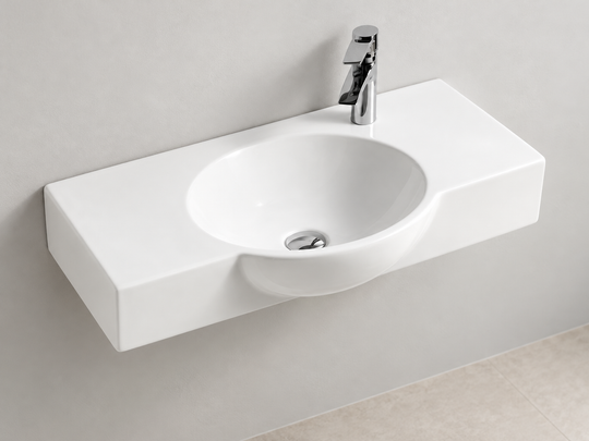 SANIKB SHY-5870 white wall-mounted ceramic basin