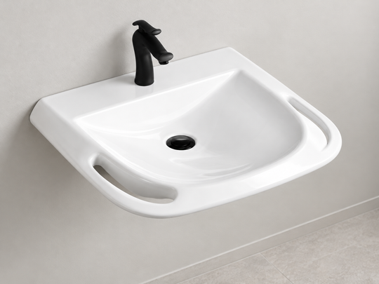 SANIKB SHY-8119 white wall-mounted ceramic basin