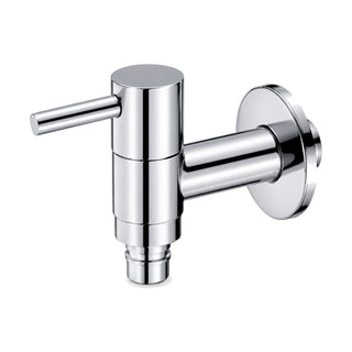 Chrome cold water wall tap with upright round body, pin lever and hose-nozzle outlet — SANIKB DL-02 207-CP