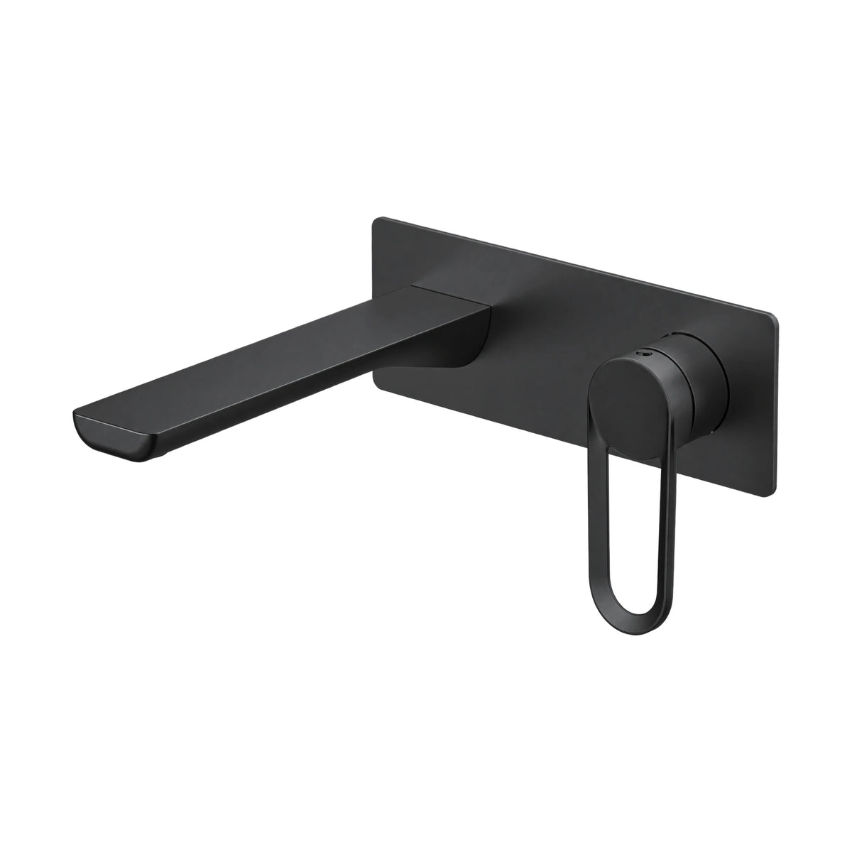 Matte Black — Wall mount faucet with thin blade spout and open-loop lever in brushed gold, gun metal grey, chrome, black — SANIKB DL-01 429-BK